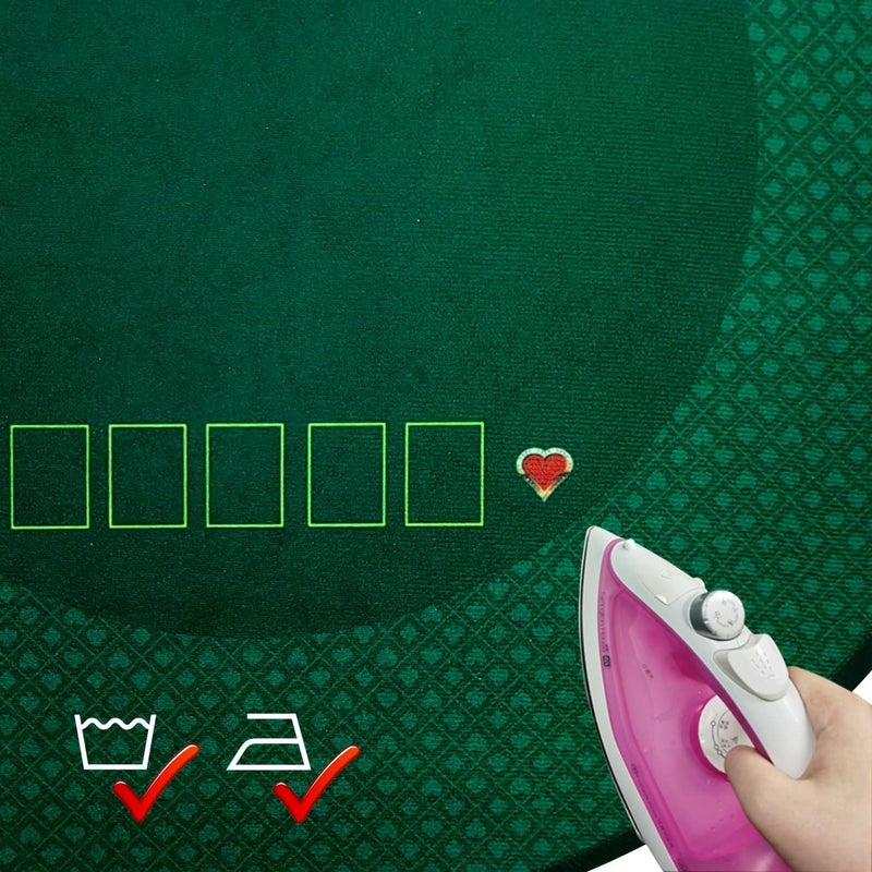 BALIKEN طاولة تكساس هولدم وبلاك جاك 55'' x 55''، قابلة للطي ومحمولة، سجادة ألعاب البوكر - Image 5